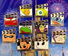 🎬 Disney Hollywood Studios Complete Clapboard 10 Pin Set - Mickey Kermit Stitch picture