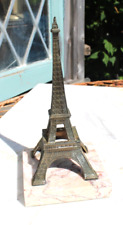 Vintage Paris Brass Eiffel Tower Souvenir on Pink Marble Base picture