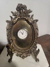 Nice Ornate Antique Brass Desktop Clock By Kaiser~Made In Germany picture