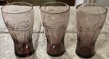 Set of 3 Vintage Libbey Coca-Cola Glasses ~ Amethyst Purple picture