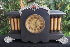 Antique 1906 Gilbert DECORATIVE PILLARS Mantle Clock - VIDEO - RUNS - UNUSUAL picture