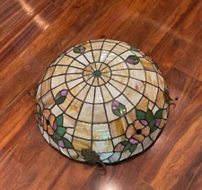 Tiffany Style, Floral, Stained Glass Lamp Shade, Vintage Replica picture