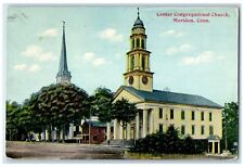 1912 Center Congregational Church Clock Tower Meriden Connecticut CT Postcard picture