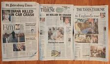 PRINCESS DIANA KILLED IN CAR CRASH – 3 VINTAGE NEWSPAPERS 8/31/1997 – 9/7/1997 picture