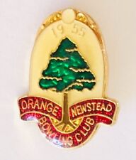 Orange Newstead Bowling Club Badge Pin Rare Vintage (M2) picture