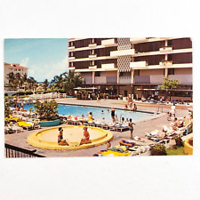 La Concha Hotel Pool Postcard 1960s San Juan Puerto Rico Vintage Swimmers A971 picture
