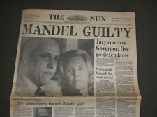 1977 AUGUST 24 THE BALTIMORE SUN - GOVERNOR MARVIN MANDEL GUILTY- NP 2956 picture