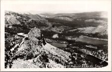 MAMMOTH LAKES, California RPPC Real Photo Postcard Aerial Lake View 1957 Cancel picture