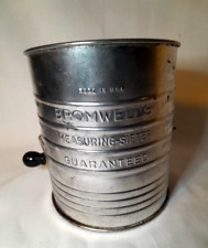 Vintage Bromwell's 5 Cup Flour Sifter, Black Wood Handle Farmhouse Kitchen Decor picture