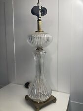 Vintage Cristal D’Albret Fluted Ribbed Lamp Made In France Hand Cut Lead Crystal picture