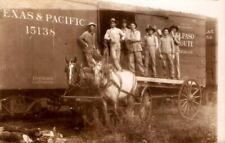1900s Texas & Pacific Rail Construction Crew Lankford Bldg Seymour Texas RPPC picture