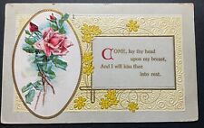 Greetings Postcard Come Lay Thy Head Upon My Breast And I Will Kiss Thee 1910 picture