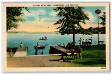 1943 Bathing at the Park People Skaneateles Lake New York NY Vintage Postcard picture