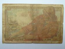 Vintage Old 1949 Banknote France 20 Francs, Signed Rousseau and Gargam  French picture
