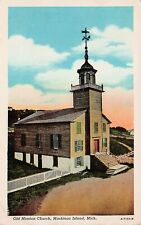 Mackinac Island MI Michigan Old Mission Church Huron Tuscott Str Vtg Postcard Z2 picture