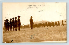 RPPC Postcard Uknown Soldiers WWI Era Marching Review Rifles Bayonnettes picture