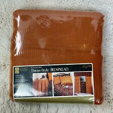 VTG Sears Toughcord Bedspread Throw Cover Blanket Retro Copper Full 90