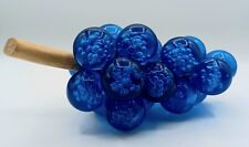 Vintage Royal Blue Lucite Grape Cluster With Driftwood Stem picture