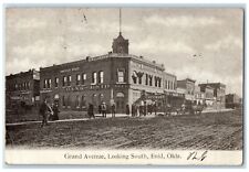 1907 Grand Avenue Looking South Bank Of Enid Tony Faust Enid OK Antique Postcard picture