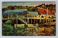 Boothbay Harbor ME-Maine, Brown Bros, Shore Dinner Restaurant Vintage Postcard picture