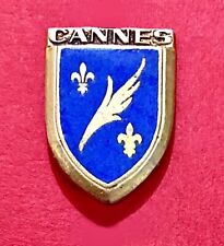 Cannes Coat of Arms Vintage Pin Badge France Enamel Brass picture