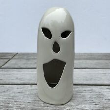 Halloween Ceramic GHOST Figure 8” White Glows Spooky Decor Candle Holder Vintage picture