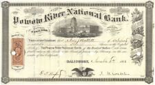 Powow River National Bank - 1866-85 dated Massachusetts Banking Stock Certificat picture