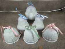 LOT 4 Vintage Lladro Christmas Ball Bell Ornaments Porcelain picture