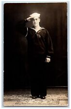 US Navy Sailor Postcard RPPC Photo Studio Portrait c1910's Posted Antique picture