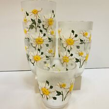 Vtg HJ Stotter Set Of 6 Plastic Acrylic Daisy Patterned Cups  Tumblers Daisies picture