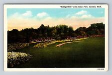 Jackson MI-Michigan, Ella Sharp Park, Rosegarden, Antique Vintage Postcard picture