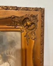Antique Ornate Victorian Decorative Wooden Frame With Antique Photograph picture