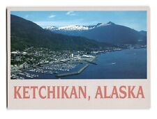 Ketchikan Alaska Aerial View Postcard - Southeastern Marina Landscape Vintage picture