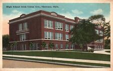 Vintage Postcard 1920's High School Building From Union Ave. Shawnee Oklahoma OK picture