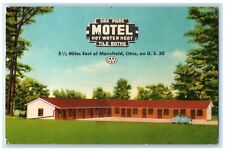 1953 Oak Park Motel Car Mansfield Ohio OH, Richmond IN Posted Vintage Postcard picture