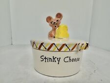 VINTAGE MCM CERAMIC 1958 HOLT HOWARD STINKY CHEESE DISH CONTAINER LID MERRY MICE picture