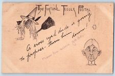 St. Paul Minnesota MN Postcard Halloween The Fortune Teller Witch Man Cigar 1909 picture