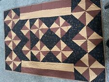Black /Tan /Brown  Quilt Throw 66 Inch X 44 Inch picture