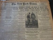 1927 DECEMBER 14 NEW YORK TIMES - LINDBERGH TO MEXICO WRITES FOR TIMES - NT 6291 picture