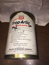 Vintage 1950s Phillips 66 Trop Artic 5 QT Metal Oil Can Empty Rough with Patina picture