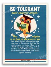 1940s Be Tolerant - Don't Unjustly Accuse WWII Historic War Poster - 24x32 picture