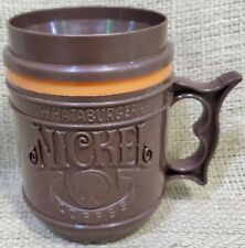Vintage Whataburger Nickel Coffee Plastic w/Lid Mug Teledyne Mecca, Texas USA  picture