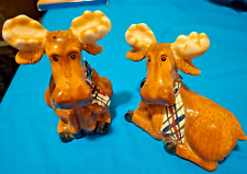 Vintage Rocky Mountain Ceramic Moose Salt and Pepper Shakers Animals Wildlife picture