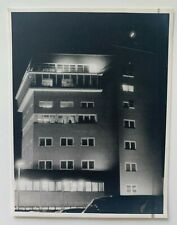 Vtg 1959 3x4 B&W Photo England London Central Airport Tower building at night picture