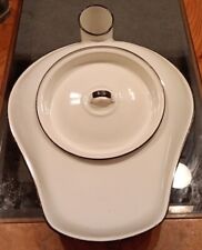 Unused Antique Enamelware Bed Pan/ Chamber Pot With Lid picture