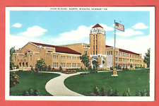 HIGH SCHOOL, NORTH, WICHITA, KANSAS – 1930s Linen Postcard picture