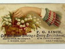 Vtg Victorian Adv Trade Card City Hall Steam Scouring & Dyeing Est Baltimore MD picture