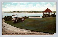 Portland ME-Maine, Fort Allen Park, Cape Shore, Antique Vintage c1906 Postcard picture