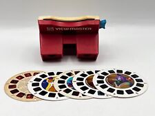 1970s Vintage Red & White GAF View Master Viewer w/ 5 Mixed Assorted Reels picture