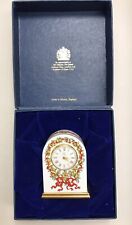 Halcyon Days Enamel Vintage Clock With Box And Papers picture